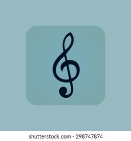 Image of treble clef in square, on pale blue background