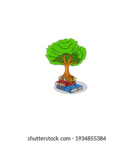 image of tree icon growing from book