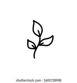 Image of a tree leaf. Vector symbol of nature. Icon in the style of Doodle.