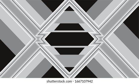 Image of a triangle shape, abstract vector graphic design in black and white color.