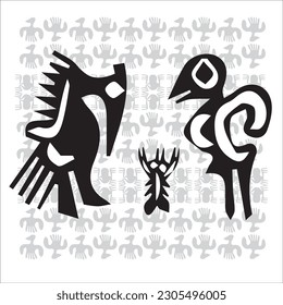 Image of tribe symbol in creative funny arts .
Suitable design for postcard, creative arts, t shirt design, sticker design 