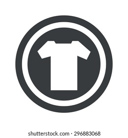 Image of T-shirt in circle, on black circle, isolated on white