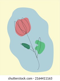 La imagen de una flor de tulipán, hecha con la técnica de una línea de arte
