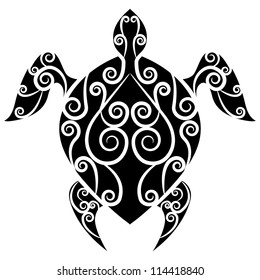 An image of a turtle swirl tattoo.