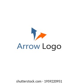 image of two arrows in blue and orange color