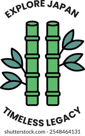 The image is of two bamboo stalks with leaves on them