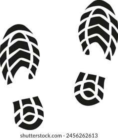 The image is of two black and white shoe prints. The prints are of a shoe with a heel and are very detailed. The image has a minimalist feel to it