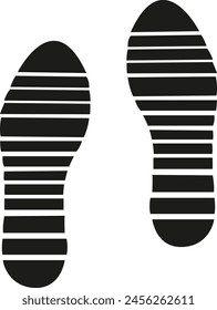 The image is of two black and white shoes with white stripes. The shoes are positioned in such a way that they appear to be stepping on a surface, possibly a white background