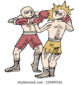 An image of two boxers fighting.