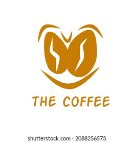 Imagen de dos granos de café que pueden utilizarse como logotipo o símbolo