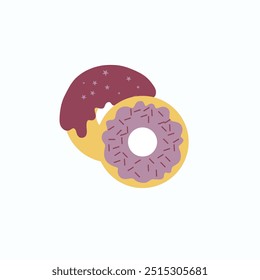 image of two donuts with different flavors and colors