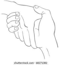 An image of a two hands shaking in a line art style.