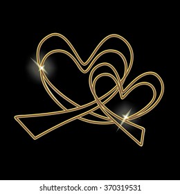 the image of two hearts made of wire