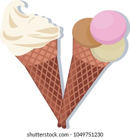 image of two ice cream cones