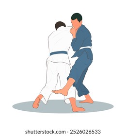 Image of two judokas in throw, sport