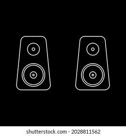 Image of two music speakers on a black background, vector, texture