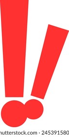 Imagen de dos iconos de signo de exclamación rojos