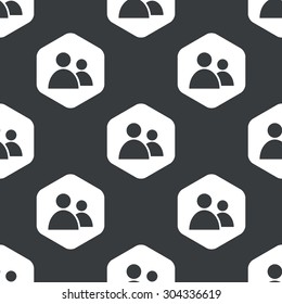 Image of two user icons in hexagon, repeated on black