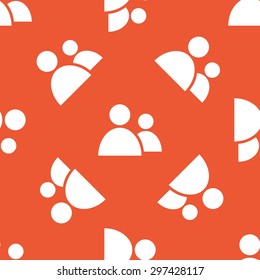Image of two user icons, repeated on orange background