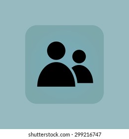 Image of two user icons in square, on pale blue background