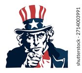 An image of Uncle Sam pointing his finger at us, isolated on a white background.