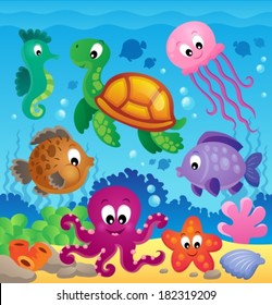 Image with undersea theme 7 - eps10 vector illustration.