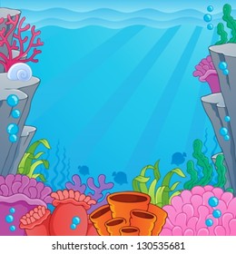 Image with undersea topic 4 - vector illustration.