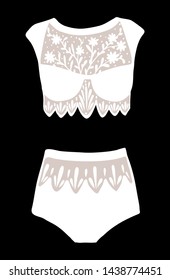 Image of underwear. Dimensional drawing. Boudoir set. For posters of postcards and business cards.
