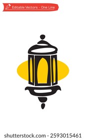 Image of a unique traditional black and white glass lantern. Vector illustration of a black and white hanging glass lantern as an icon for celebrating Islamic holidays. Ramadan Kareem night decoration