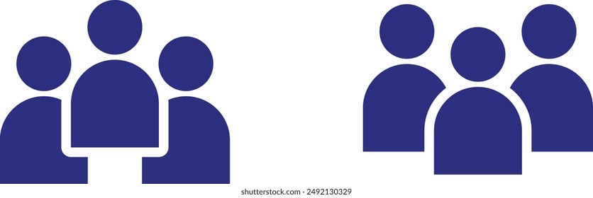 La Imagen es un ícono azul único y versátil de una colección de personas, una comunidad, buena para logos, símbolos, en Diseño gráfico, medios publicitarios, Sitios web y medios sociales