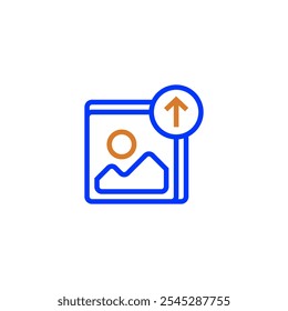 Image upload line icon. linear style sign for mobile concept and web design. Outline vector icon. Symbol, logo illustration. Vector graphic