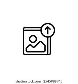 Image upload line icon. linear style sign for mobile concept and web design. Outline vector icon. Symbol, logo illustration. Vector graphic