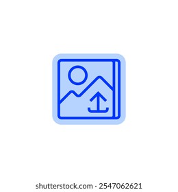 Image upload line icon. linear style sign for mobile concept and web design. Outline vector icon. Symbol, logo illustration. Vector graphic