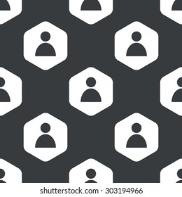 Image of user icon in hexagon, repeated on black