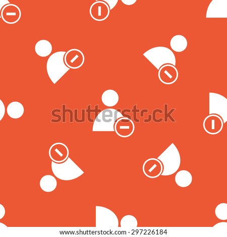 Image of user icon and minus, repeated on orange background