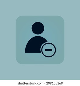 Image of user icon and minus in square, on pale blue background