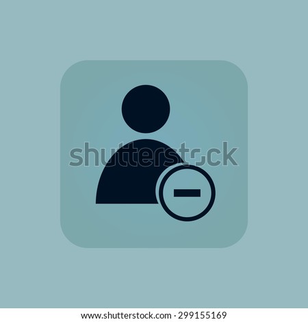 Image of user icon and minus in square, on pale blue background