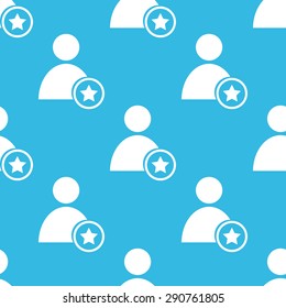 Image of user icon with star, repeated on blue background