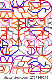 La Imagen utiliza líneas de varios colores para crear una Imagen, que luego se utiliza como fondo en el Diseño gráfico.