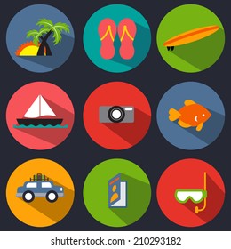 Imagen de iconos de vacaciones.