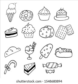 Image of a variety of sweets, crunchy sweets, desserts and candies.