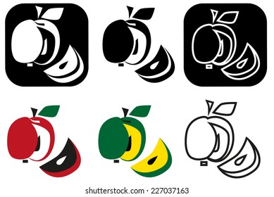 Image of various characters in form of apple.