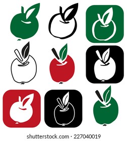 Image of various characters in form of apple.