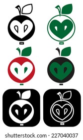 Image of various characters in form of apple.