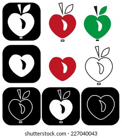 Image of various characters in form of apple.