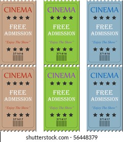 Image of various cinema tickets.