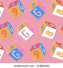Image of various colorful blocks with the alphabet pattern