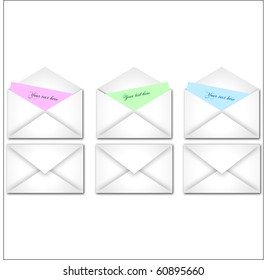 Image of various colorful envelopes with editable text.