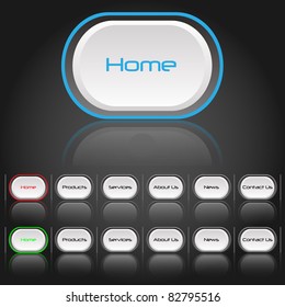 Image of various colorful web buttons against a gradient background.