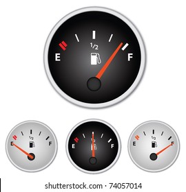 Image of various gas gages isolated on a white background.
